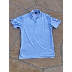 Dunning Golf Polo Shirt Mens Large Blue Troon Logo Performance Golf CR